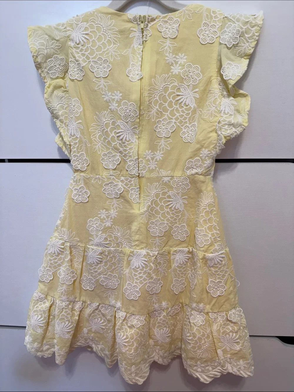 GB girls Yellow Dress with White Floral Lace